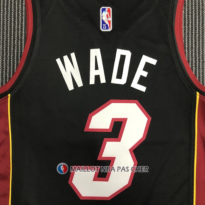 Maillot Miami Heat Victor Dwyane Wade NO 3 Icon Noir